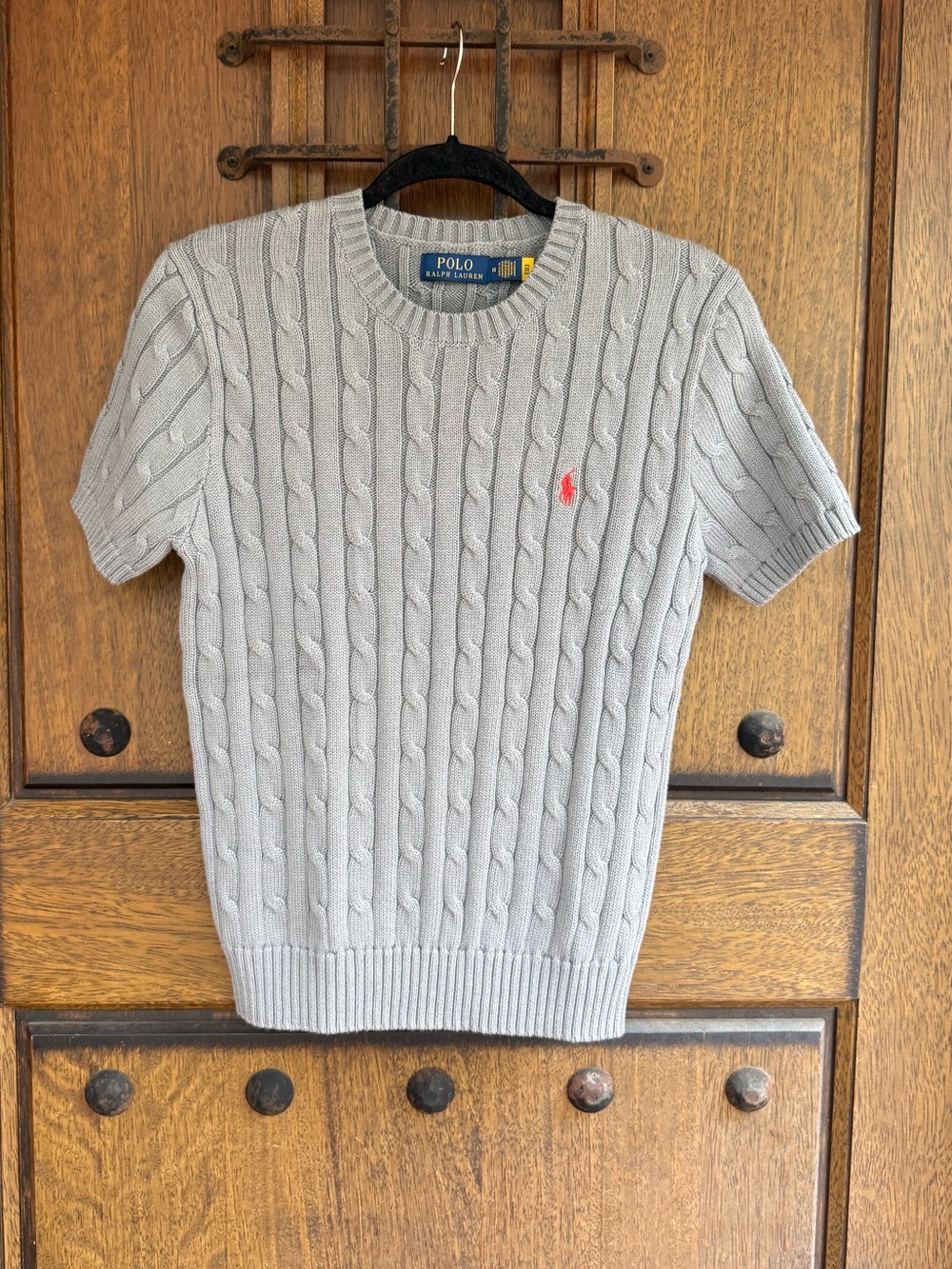 Ralph Lauren Greenish Gray Cable-Knit Crewneck Sweater Size M